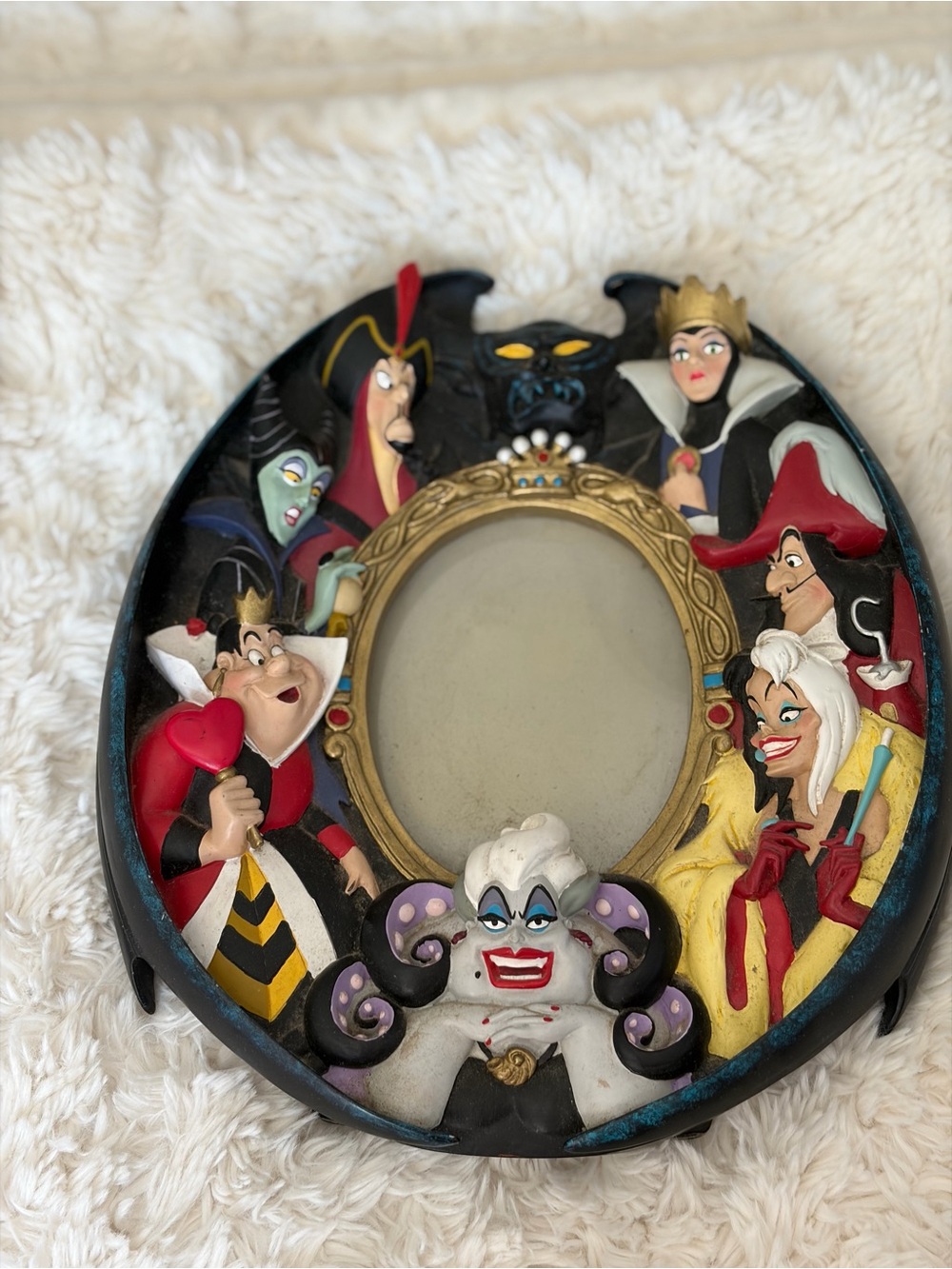 Disney Villains Oval Picture Frame - Black, Gold, Red, White